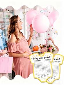 20/10pcs/Set Baby Shower Game Cards - Baby Themed Word Search Game Cards; Fun Baby Shower Game Supplies And Activities; Baby Shower And Gender Reveal Party Supplies; Gender Reveal Games For Guests To Participate; Tabletop Games; Modern Design Style - Multicolor - View 3