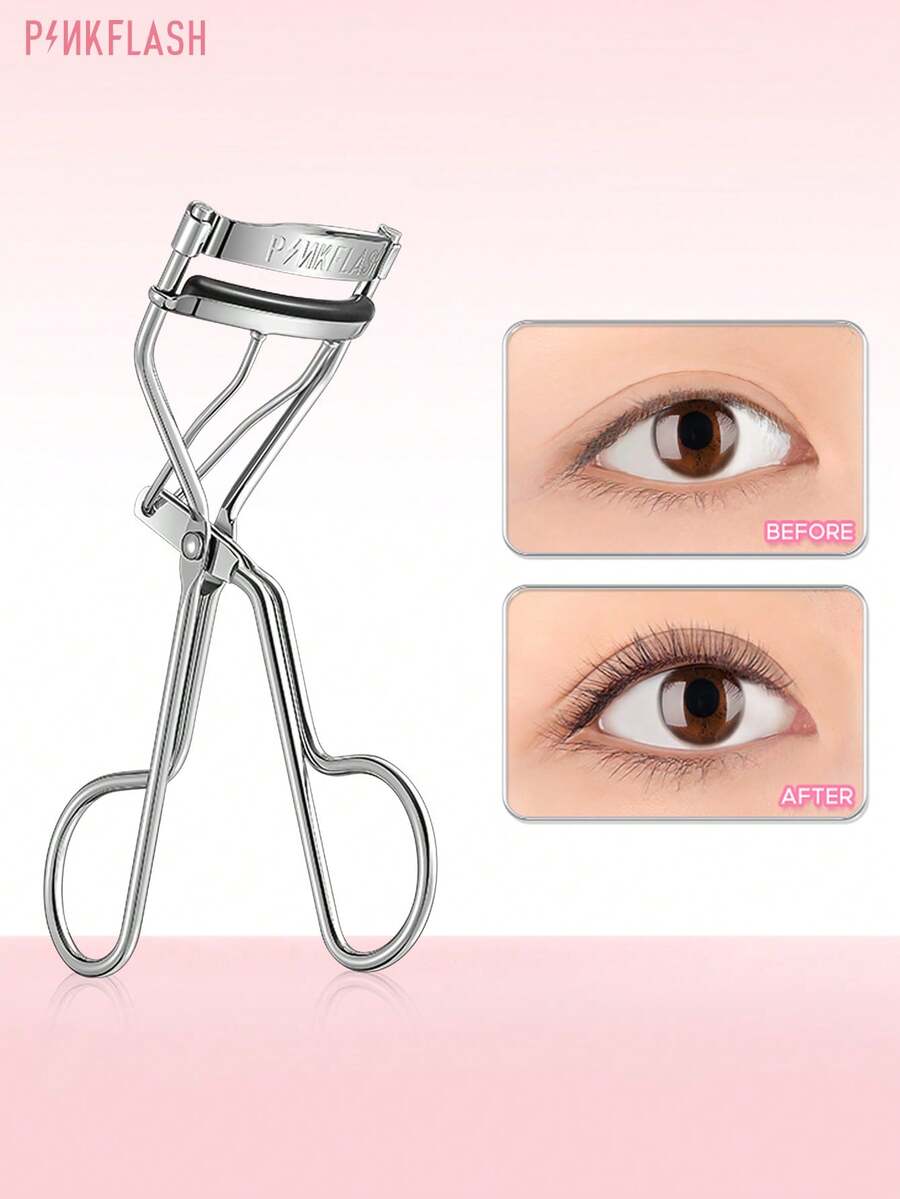 Rizador de pestañas PINKFLASH, con efecto de rizo duradero de 24 horas, da forma perfecta a las pestañas sin dañarlas, realza el volumen de las pestañas. Adecuado para maquillaje diario, looks de fiesta y estilo Y2K, regalo ideal para el Día de San Valentín y Año Nuevo. T18