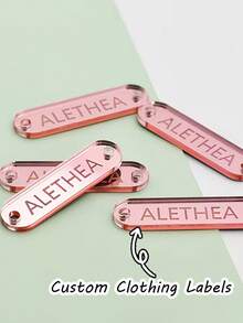 Custom Clothing Labels, Custom Acrylic Decorative Labels, Suitable For Sewing, Handmade, Boutique, Wedding And Birthday Gifts / Luxury DIY Clothing Tags, Decorative Buttons - Multicolor - View 2