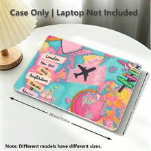 1件相容Macbook的保護殼，飛機旅行UV印花圖案，筆電保護套，極簡輕量耐用保護殼，相容Macbook Air Pro 13.3 13.6 14.2 15.3 16.2英吋，適用於13英吋Neo筆電保護殼A3404型號/D14、D16 - 查看 5