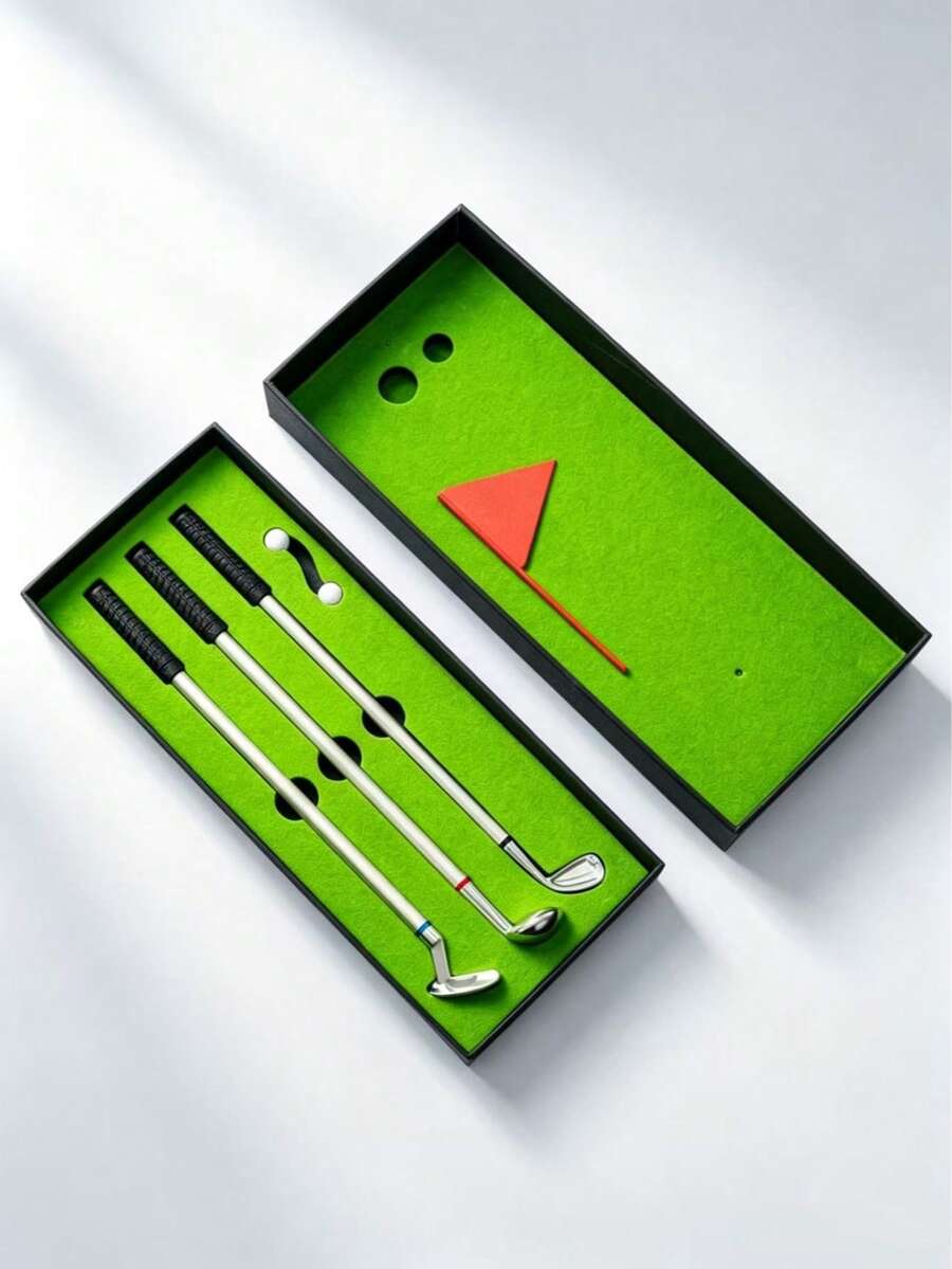 Golf Pen Toy Set - Stress Relief Pen Project - Creative Christmas Stocking Stuffer Fun Birthday Gift - Stress Relief Desktop Toy - Fun Desktop Putter Golf Pen Gift - Perfect New Year Gift, Christmas, Perfect Birthday Gift - Multicolor - View 1