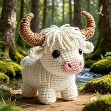1pc Highland Cow/Giraffe/Heart Puppy Crochet Kit (Unfinished, Requires Simple Hand Crochet)! DIY Crochet Kit For Beginners, Includes Step-By-Step Guide And English Instructions. Desktop Decor Gift, Suitable For Halloween, Christmas, Graduation, Birthday - DIY Crochet Kit - View 6