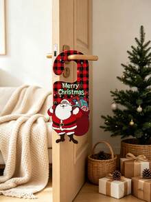 6pcs Set New Christmas Happy Door Handle Hanging Decor, Christmas Party Door Decoration Props, Christmas Decoration, Home Christmas Decor, Winter Decoration - Christmas Party Door Hangers - View 3