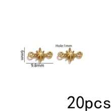 20 Peças Pingentes de Aço Inoxidável Banhados a Ouro 18K com Duplo Furo, Conectores Vintage Boho para Fabricação de Joias, Suprimentos para Fabricação de Joias DIY - Conector duplo suspenso - Visão 41