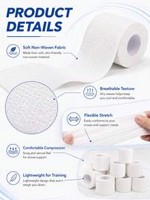 1 Roll/3 Rolls/5 Rolls/10 Rolls/15 Rolls/30 Rolls Upgraded Sports Tape, For Wrist Support In Football, American Football, Baseball, Gymnastics And Other Sports Activities. - Multicolor - View 5