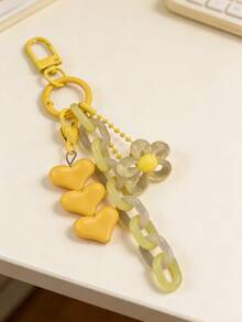 1pc Acrylic Flower Chain Bohemian Style Bag Charm Accessory, Creative Fresh Keyring Keychain Bag Decor, Best Friend Sister Gift, Party Favor - Multicolor - View 9