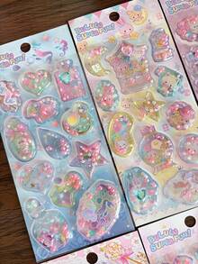 20pcs Stiker Epoxy 3D Original Q-Lia Stiker Gelembung Timbul Kartun Kawaii DIY Jurnal Casing Ponsel Mainan Anak Dekorasi - MultiWarna - View 3