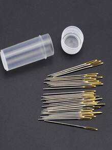 15/30pcs Cross Stitch Needles Large Eye Embroidery Needles With Storage Bottle - A - View 2