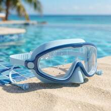 Large Frame Anti-Choking Children's Swimming Goggles 3-8 Years Old Nose Coverage Anti-Water Entry HD Wide View Anti-Fog Lens, First Day Of School - Multicolor - View 8