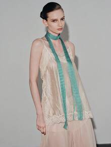 Noxbound 1pc Women Solid Fringe Decor Fashion Scarf For Daily Life Accessories - Green - View 7