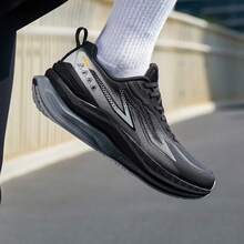 XTEP Feng Huo 29th Generation Lightweight Shock-Absorbing Leather Upper Soft Sole Comfortable Soft Bounce Men's Outdoor Running Shoes - Black - View 10