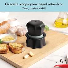 Bxgnip Garlic Crusher, Garlic Press Also For Ginger, Nuts, Chili, Herbs, Twist Mincer Easy Squeeze Manual Press Peeler With Peeler And Scraper, Easy To Clean - White - View 2