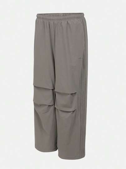 Adidas Originals Men's Solid Color Woven Long Pants With Pocket, Pleats And Elastic Waist