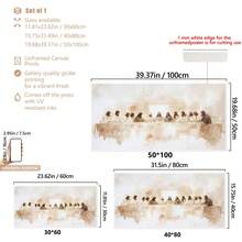 1pc "The Last Supper" Minimalist Beige Abstract Canvas Painting - Inspired By Da Vinci, Horizontal Wall Decor, Suitable For Living Room And Bedroom, Unframed, Shepherd Art, Christian Faith - Multicolor - View 5