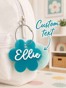 Personalized Flower Keychain With Name, Custom Acrylic Key Ring, Cute Bag Charm Accessory, Handbag Decoration, Birthday Gift For Women - Multicolor - View 6