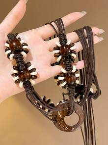 1pc Bohemian Butterfly Waist Chain Belt, Women's Design, Vacation Style, Summer Dress, Waist Rope Accessory - Multicolor - View 9