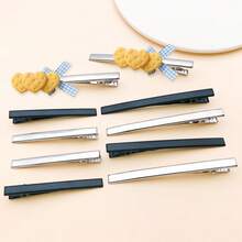 5 Stücke 8x60mm 8x80mm flache Metall-Haarspangen-Clips mit einzelner Zange, Schmuckbasis für DIY-Haarspangen, Schmuckherstellungszubehör - Verschiedenfarbig - Übersicht 3