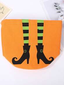 1pc Halloween Pumpkin Bucket, Candy Tote Bag, Halloween Basket, Halloween Decoration, Halloween Party Decor, Happy Halloween Decoration, Suitable For "Trick Or Treat" Party Supplies And Accessories - Conventional - View 11