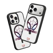 Miniso Marvel Spider-Man 格紋情侶小眾個性化 MagSafe 磁吸充電保護殼，適用 iPhone 17 Pro Max/18 Pro/18 Pro Max/16 Pro/15 Plus/17 Air/14/13/12/16 Pro Max/15 Pro，防震，適用 Apple - 黑色 - 查看 2