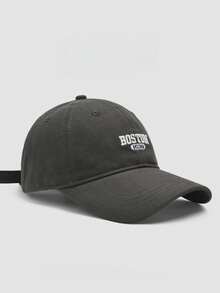 1pc Boston 1630 Embroidered Baseball Cap, Classic Vintage Washed Dad Hat, Lightweight Breathable Adjustable Unisex Summer Hat, Suitable For Travel And Casual Daily Wear - A - View 10