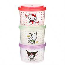 Miniso Sanrio Lunch Box Stackable Round 3 Pieces Set Leakproof Mixed Print For Student Picnic PP Material (1 PC) - Multicolor - View 8