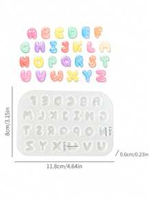 26 Letter Resin Silicone Mold DIY Epoxy Resin Handmade Mold Keychain Pendant Jewelry Making Accessories - Multicolor - View 9