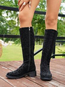 Plus Size Slip-On Boots - Black - View 6