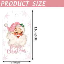 10/50/100pcs Christmas Holiday Gift Tags, Pink Santa Claus, Suitable For Gift Wrapping And Christmas Tree Decoration - View 2
