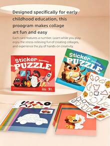 Children's 3D Puzzle Sticker Book - Portable Quiet Book, Montessori Preschool Activity, Develops Creativity And Motor Skills, Birthday Gift - Multicolor - View 5