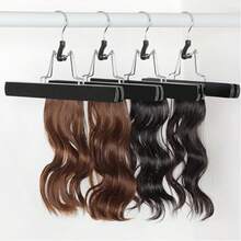 Hair Extension Hanger Wooden Holder For Wig,Hairpieces Pants Hanger For Clothes Pants Carrier Wig Holder With Double Anti-Slip Stickers - View 9