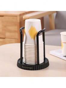 1pc Modern Plastic Cup Holder & Dispenser With Storage Rack - Multi-Functional Organizer For Coffee, Tea Cups, Kitchen & Bathroom, Durable Space-Saving Design, Coffee Storage, Easy Maintenance - Multicolor - View 10