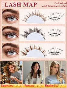 RITALASH 630PCS Brown Lash Clusters Kit Natural Wispy Lashes Cluster Dark Brown Eyelash Clusters Kit Large Pack Set For DIY Waterproof & Long - Lasting (WM01-BLR105-Viva) - Brown - View 5