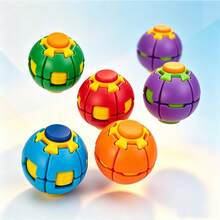 1pc Random Color 3D Printed Rotating Stress Relief Ball, Pressable Toy For Kids, Halloween And Birthday Gift - Multicolor - View 1