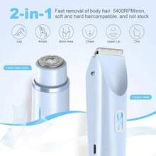 2-In-1 Double Head Electric Shaver For Women, Gentle To Skin, Waterproof For Dry & Wet Use. USB Charging, Portable Design. Perfect For Removing Hair On Bikini Line, Armpits, Legs And Other Body Parts, Travel Essential, Ideal Gift For Her - Multicolor - View 2