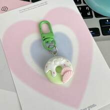 1pc Cute Matte Donut Resin Keychain, Colorful Buckle Mini Bag Charm, Back To School Labor Day Holiday Decoration Gift - Multicolor - View 11