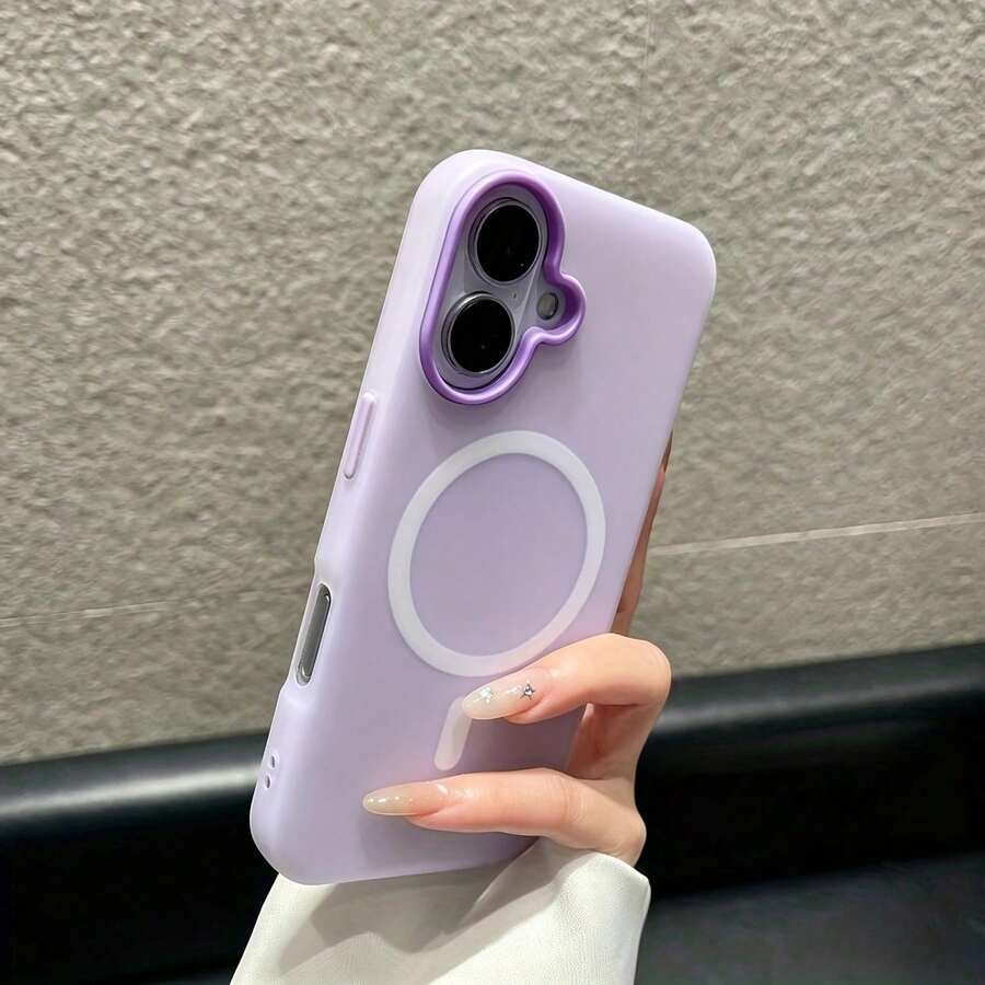 夏季清新色果凍感 2 合 1 磁吸手機殼,適用於 iPhone 16 17 16e 17e,磨砂質感防摔硬殼,適用於 iPhone 15 14 13 11 16 Pro Max 17 Pro Max 12 - 紫色 - 查看 1