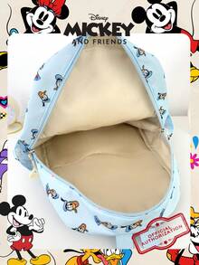 1pc Official Disney Mickey Mouse All Over Print Backpack, Cartoon Pattern School Day Bag With Mickey Head Patch On Front Pocket, Multi-Pocket Casual Backpack, Suitable For Girls/Students/Young People/Fans, Perfect For Back To School, Fashion Campus Commute, Weekend Outings, Theme Park Visits And Daily Casual Activities - Multicolor - View 5