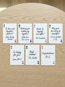 Personalized Custom Wedding Playing Cards Set (54 Cards) - Guest Book Alternative, Blank Message Cards, DIY Signature Favors, Unique Keepsake Cards, Elegant Floral & Letter Design, Suitable For Weddings, Engagements, Bridal Showers - Multicolor - View 6