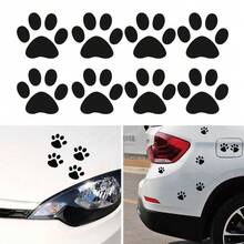 4件組汽車貼紙 趣味可愛狗狗爪印貼紙 足跡貼紙 動物貼紙 乙烯基摩托車汽車裝飾貼紙 - A - 查看 2
