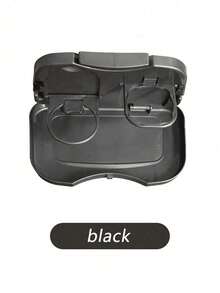 1pc Multifunctional Folding Car Seat Back Tray Table, Car Rear Seat Tray Board With Cup Holder/Drink Holder And Small Item Storage Area, Suitable For Most Car Front Seat Backs, Children's Meal Tray, Beverage Cup Holder, Snack Storage, Temporary Laptop Office And Travel Rear Seat Use - A - View 12