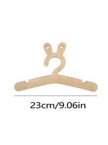 5 buah Gantungan Baju Bayi Kayu dengan Desain Telinga Kelinci, Bentuk Hati Berongga, Sudut Bulat Anti Selip, Dekorasi Kamar Bayi dan Penyimpanan Pakaian Bayi Hemat Ruang - Aprikot - View 3