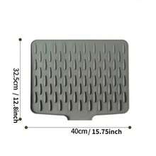 Household Kitchen Silicone Dish Drying Mat, Heat-Resistant Pot Pad, Draining Mat With Water-Channeling Design, Multi-Functional Countertop Mat - View 9