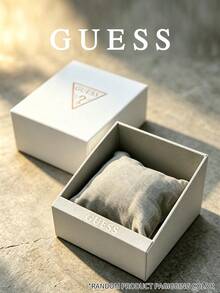 GUESS Official Square Watch Gift Box, Premium Paper Packaging Case With Cushion For Wristwatch Storage Holiday Gift Packing - Black - View 4