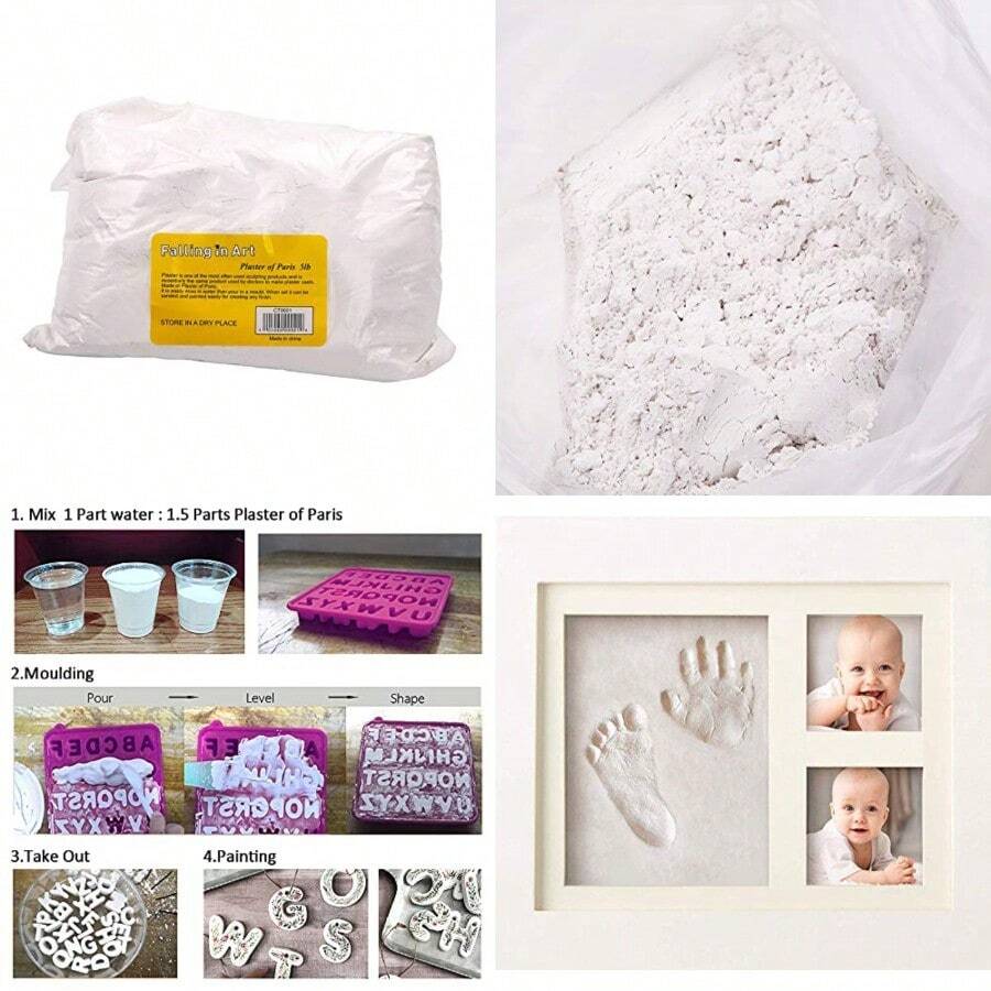 5 LB Plaster Of Paris, Hand Mold Casting Kit Powder, Gypsum Cement, Pottery And Ceramic Plaster Powder For Crafts, Sculpture, Diorama And Home Decor - White - View 1