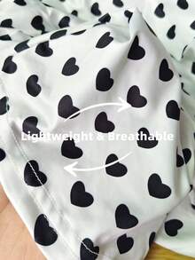 2pcs/Set Young Girl Pants, Heart Print & Solid , Fashion Matching, Sister Set - Baby Pink - View 8