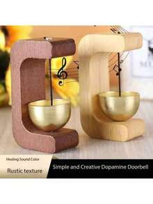 1pc Multi-Color Feng Shui Wealth Doorbell, Dopamine Wind Chime, Magnetic Doorbell, Walnut Wood Doorbell, Chinese Copper Bell, Suitable For Home And Commercial Entrance - Multicolor - View 6