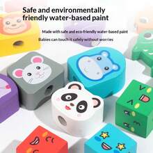 Classification Cognitive Box Children's Geometry Matching Educational Tool Desktop Puzzle Toy 5-In-1 Hand-Eye Coordination Multi-Function Intelligent Cognitive Box Early Childhood Intellectual Development Gift - Multicolor - View 9