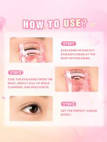 PINKFLASH Portable Eyelash Curler, Creates Quick And Natural Curled Lashes With Long-Lasting Lifting And Lengthening Effect. Suitable For Daily Makeup, Party Looks And Y2K Styling, A Wonderful Gift For Valentine's Day And New Year. T17 - Watermelon Pink - View 8