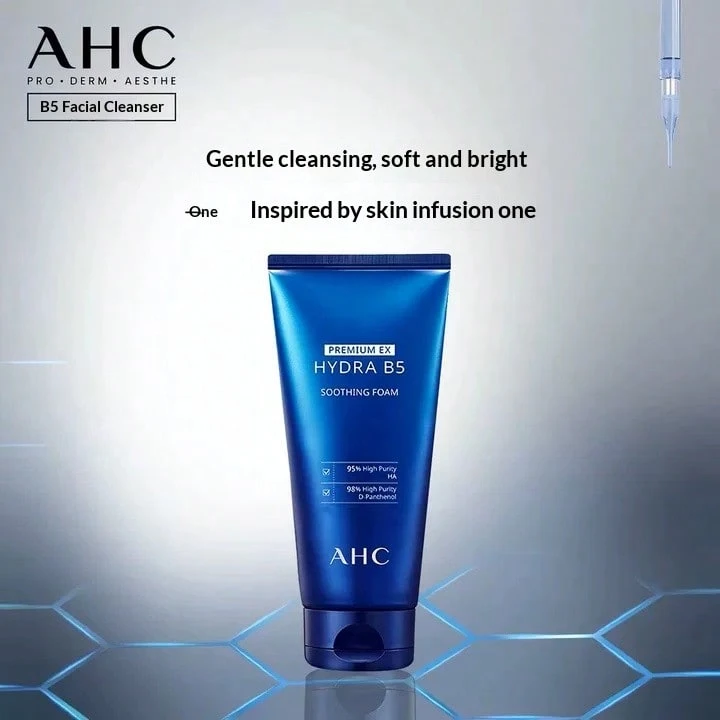AHC Premium EX Hydra B5 Soothing Foam Cleanser, Sabun Wajah Lembut, Melembapkan, dan Membersihkan Secara Mendalam, Cocok untuk Semua Jenis Kulit, 180g - Pembersihan menyeluruh - View 1