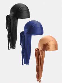 3pcs Durag Busana Minimalis Pria Untuk Kehidupan Sehari-hari - MultiWarna - View 7